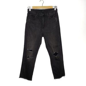 NWT Black/Grey Distressed Boyfriend Jeans, Sz 25
